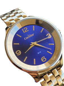 Rel�gio Feminino Condor Dourado Mostrador Azul CO2035MSP 50M