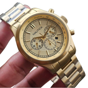 Rel�gio Masculino Nautica A22619g Cron�grafo Dourado