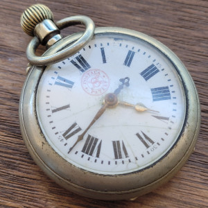 Rel�gio De Bolso Postala Patent Sui�o Ano 1910 Corda Manual